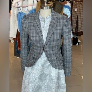 Black & White Plaid Autres Filles Blazer